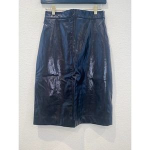 DRAE Black Faux-Leather Miell Skirt Patent Pencil size Small NWT